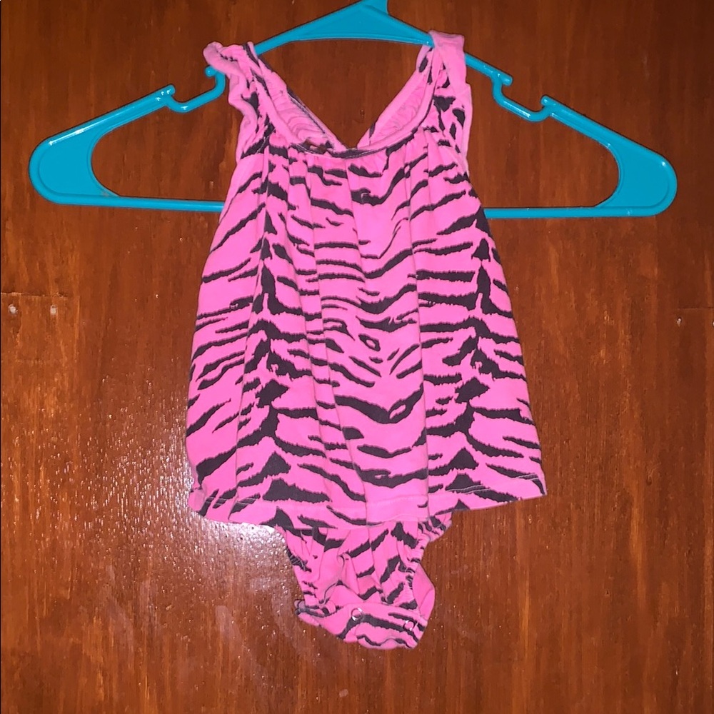 Ice cream castles Pink Zebra Print Baby Romper